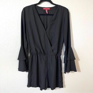Saks Fifth Avenue Black Long Bell Sleeve Romper Women Size Small